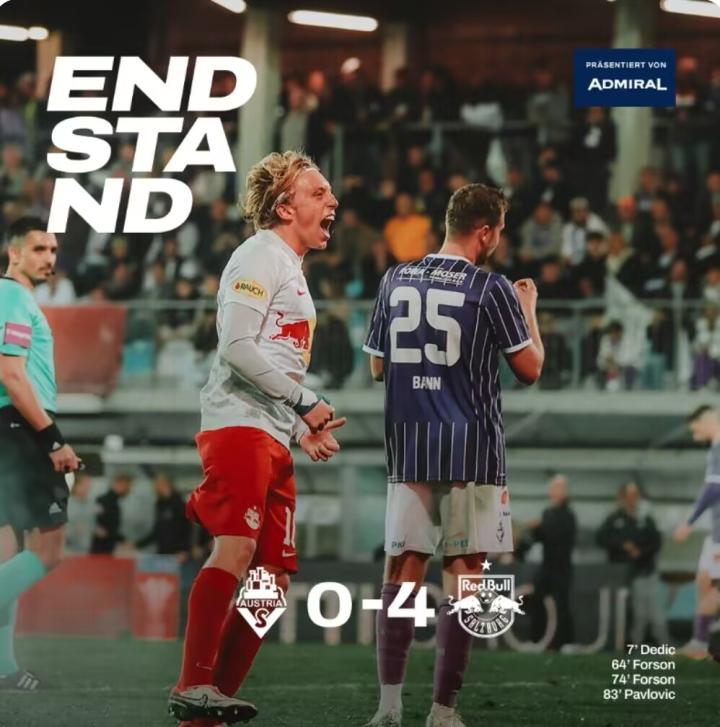 萨尔茨堡红牛4-0奥地利萨尔茨堡晋级下轮，阿曼夸梅开二度