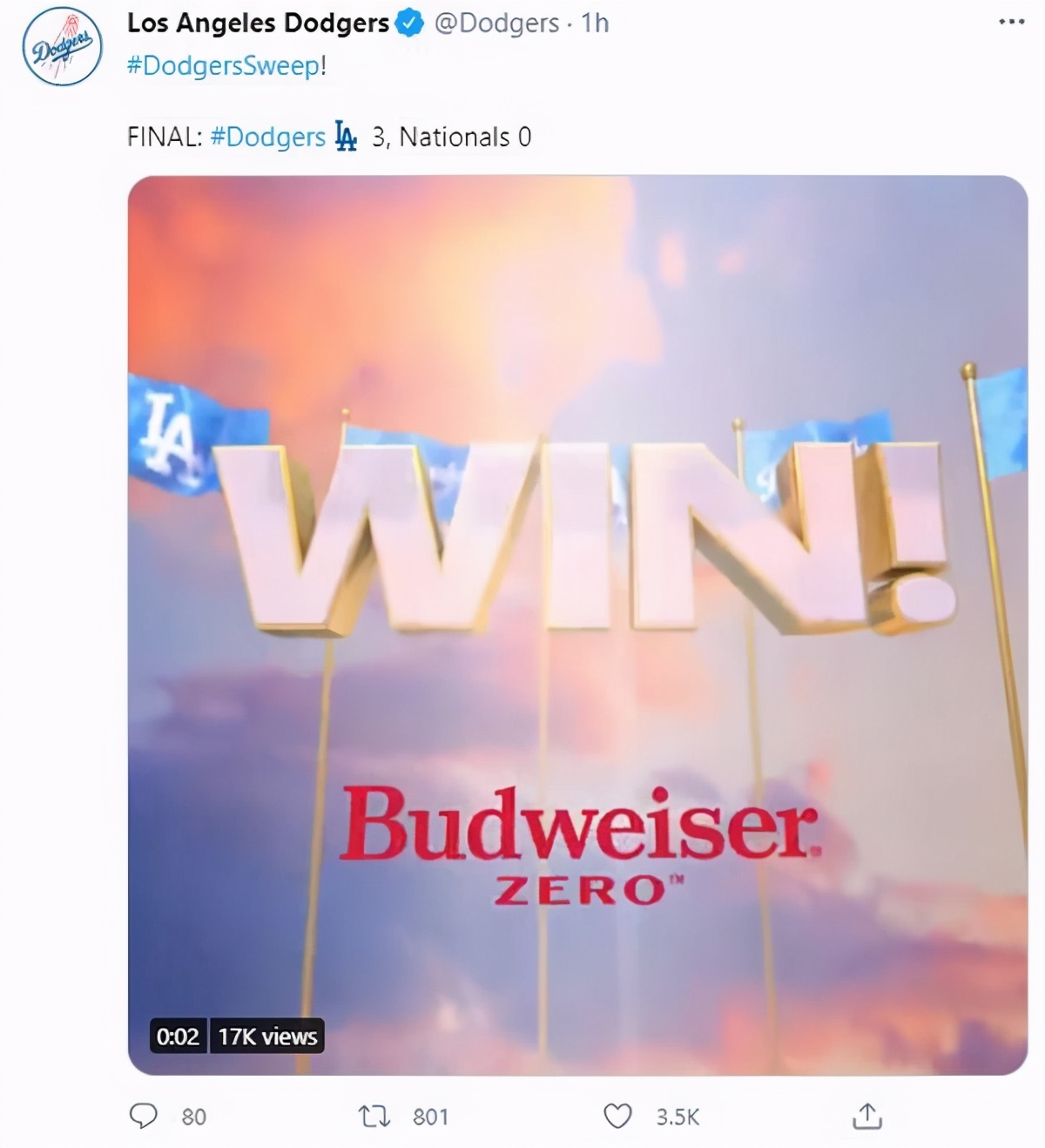 3:0 洛杉矶道奇隊拿下2021年首場有观众比赛